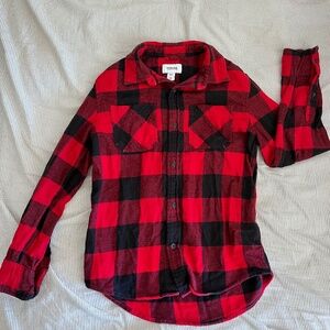 Black & Red Plaid Button up boys shirt